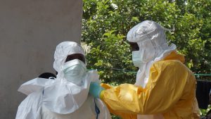 All masked up during the Ebola crisis that struck many countries in Africa including Sierra Leone where this was taken